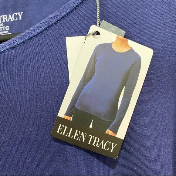Ellen Tracy NWT Long Sleeve Navy Shirt Size XXL - Picture 15 of 16